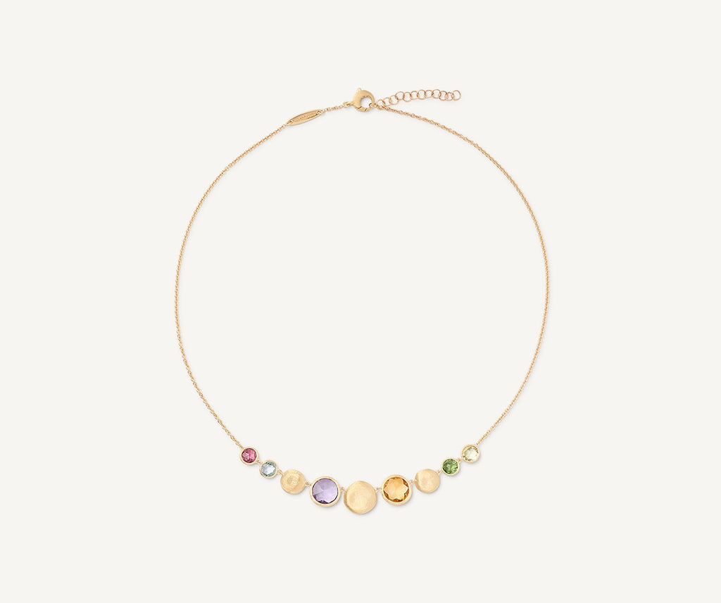 JAIPUR COLOR 18K Yellow Gold Gemstone "Halfsie" Necklace CB2241_MIX01_Y_02