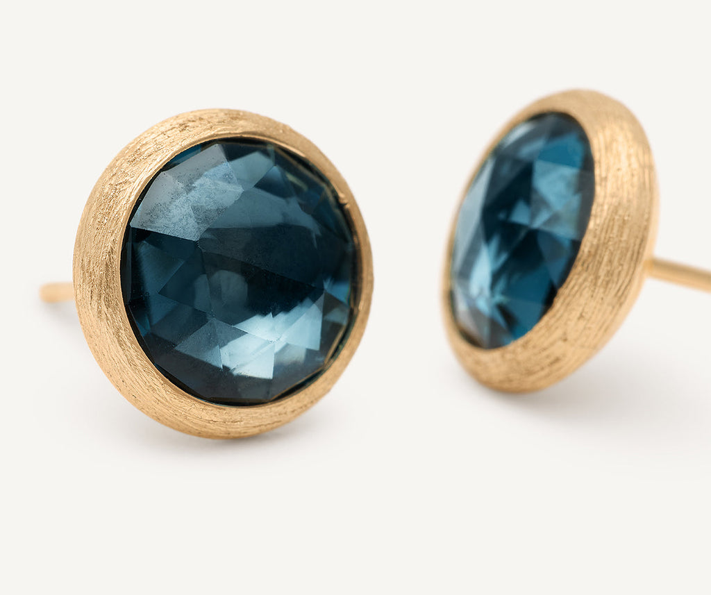 JAIPUR COLOR 18K Yellow Gold Gemstone Stud Earrings