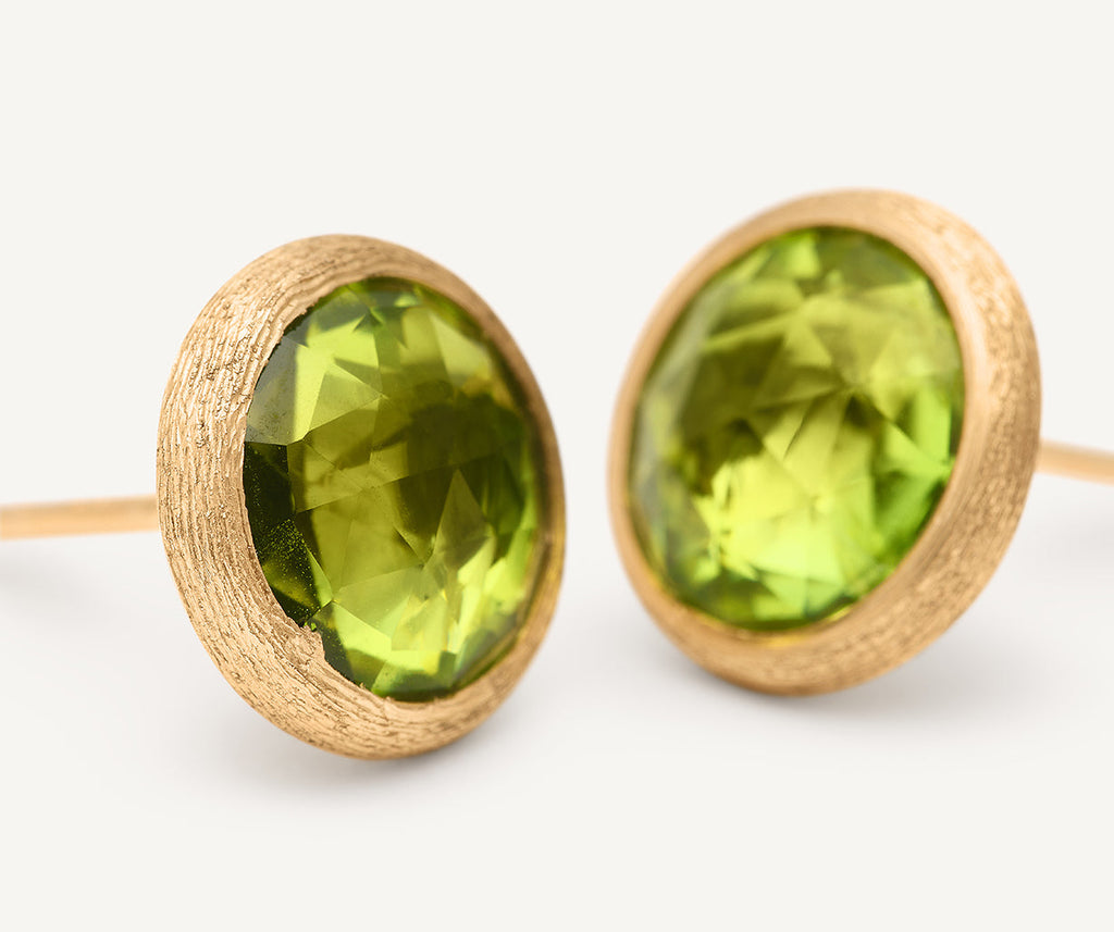 JAIPUR COLOR 18K Yellow Gold Gemstone Stud Earrings
