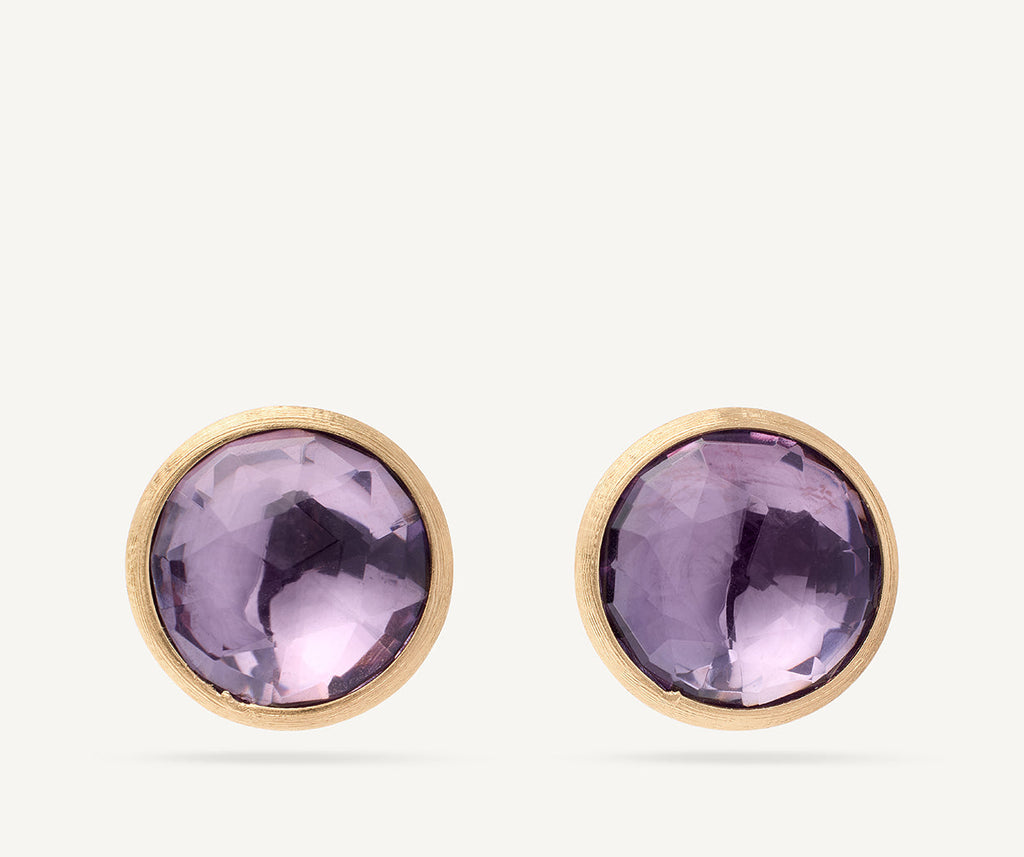 JAIPUR COLOR 18K Yellow Gold Gemstone Stud Large Earrings OB1739_AT01_Y_02