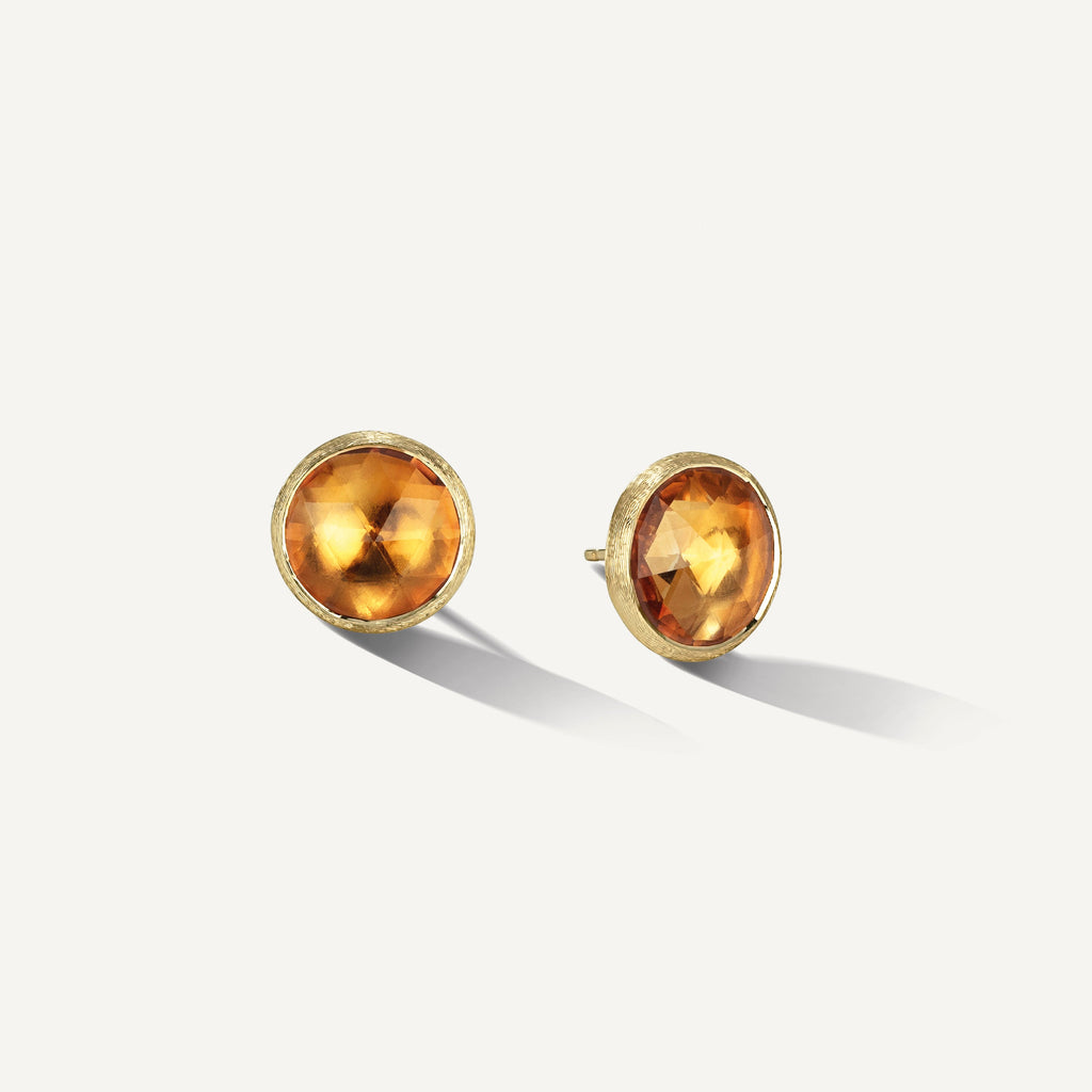 JAIPUR COLOR 18K Yellow Gold Gemstone Stud Large Earrings OB1739_QG01_Y_02