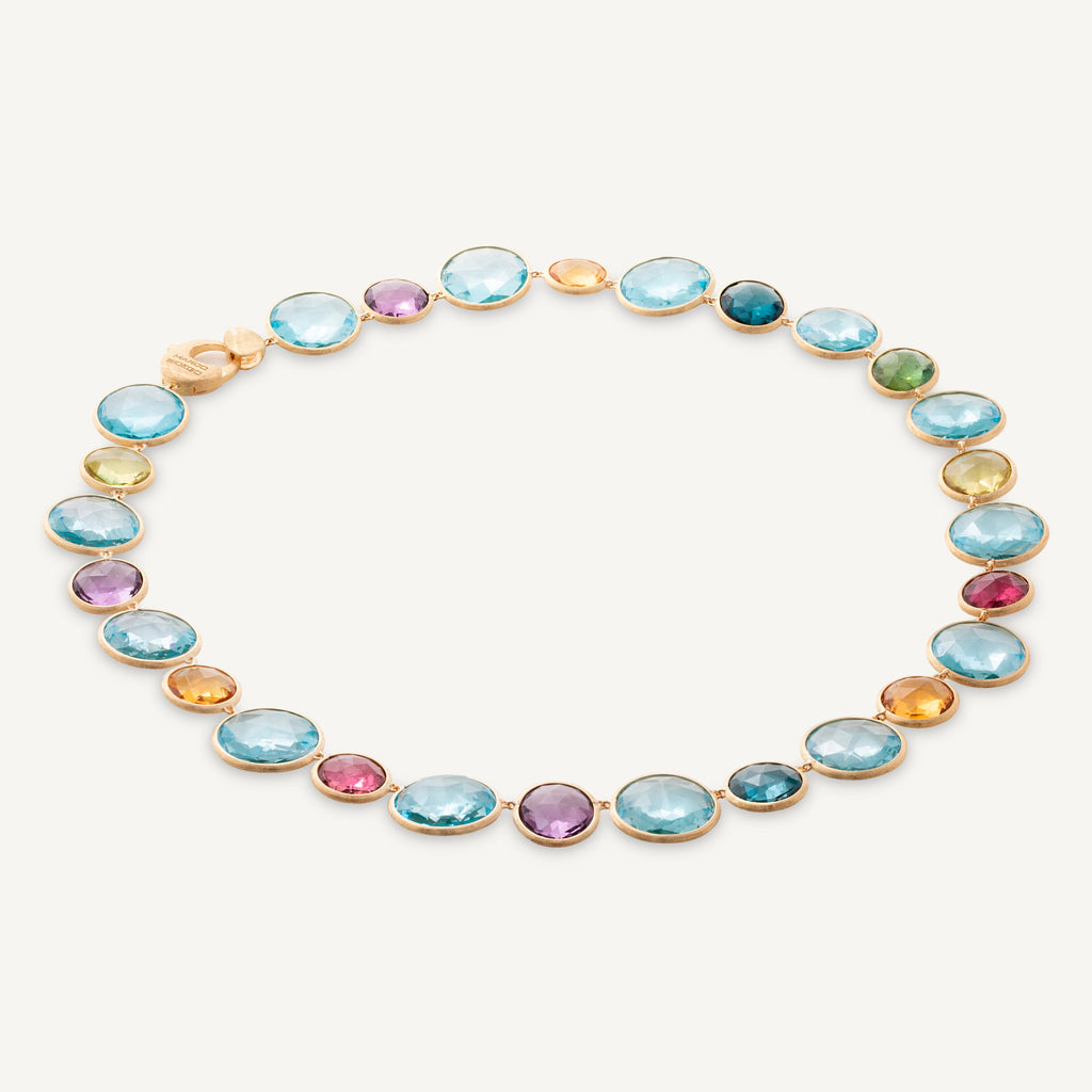 JAIPUR COLOR 18K Yellow Gold Graduated Collar featuring Blue Topaz CB2618_MIX01T_Y_02