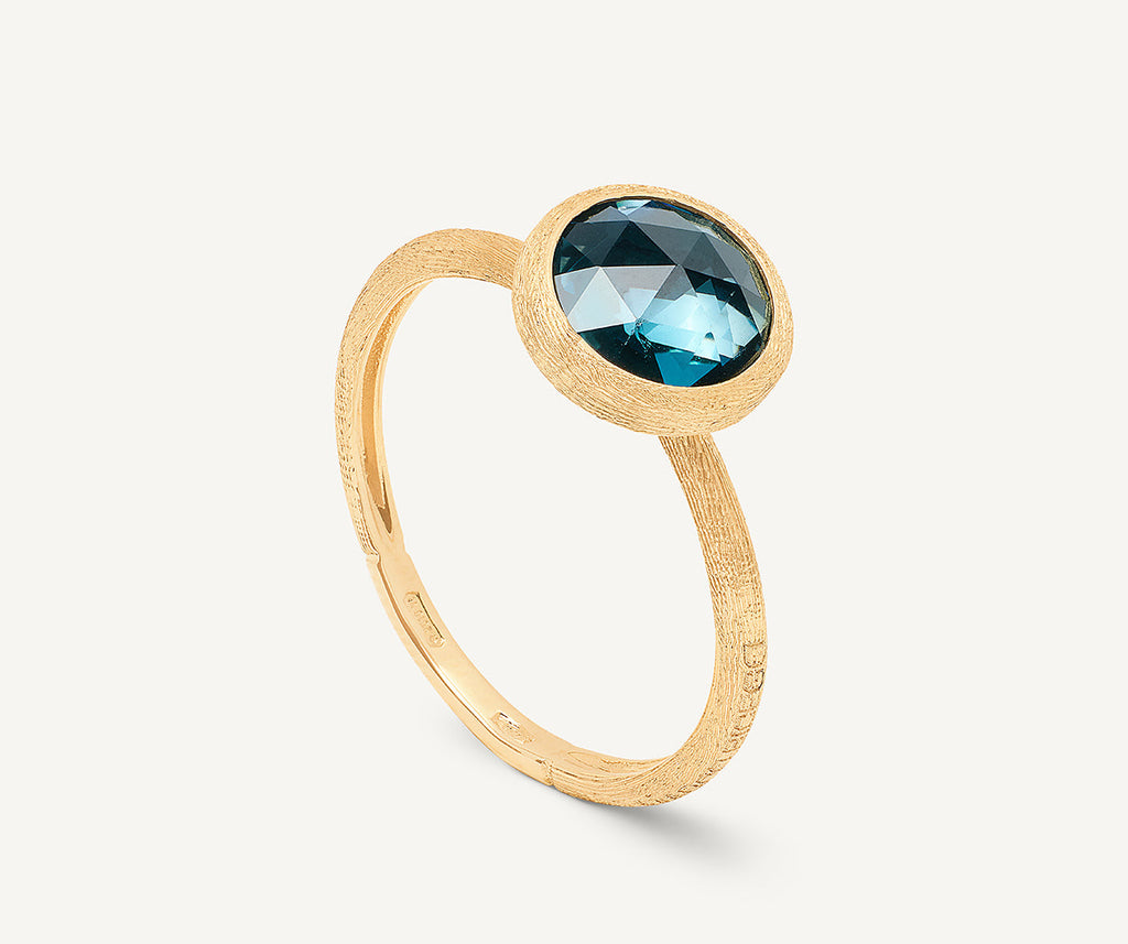 JAIPUR COLOR 18K Yellow Gold London Blue Topaz Stackable Ring AB632_TPL01_Y_02