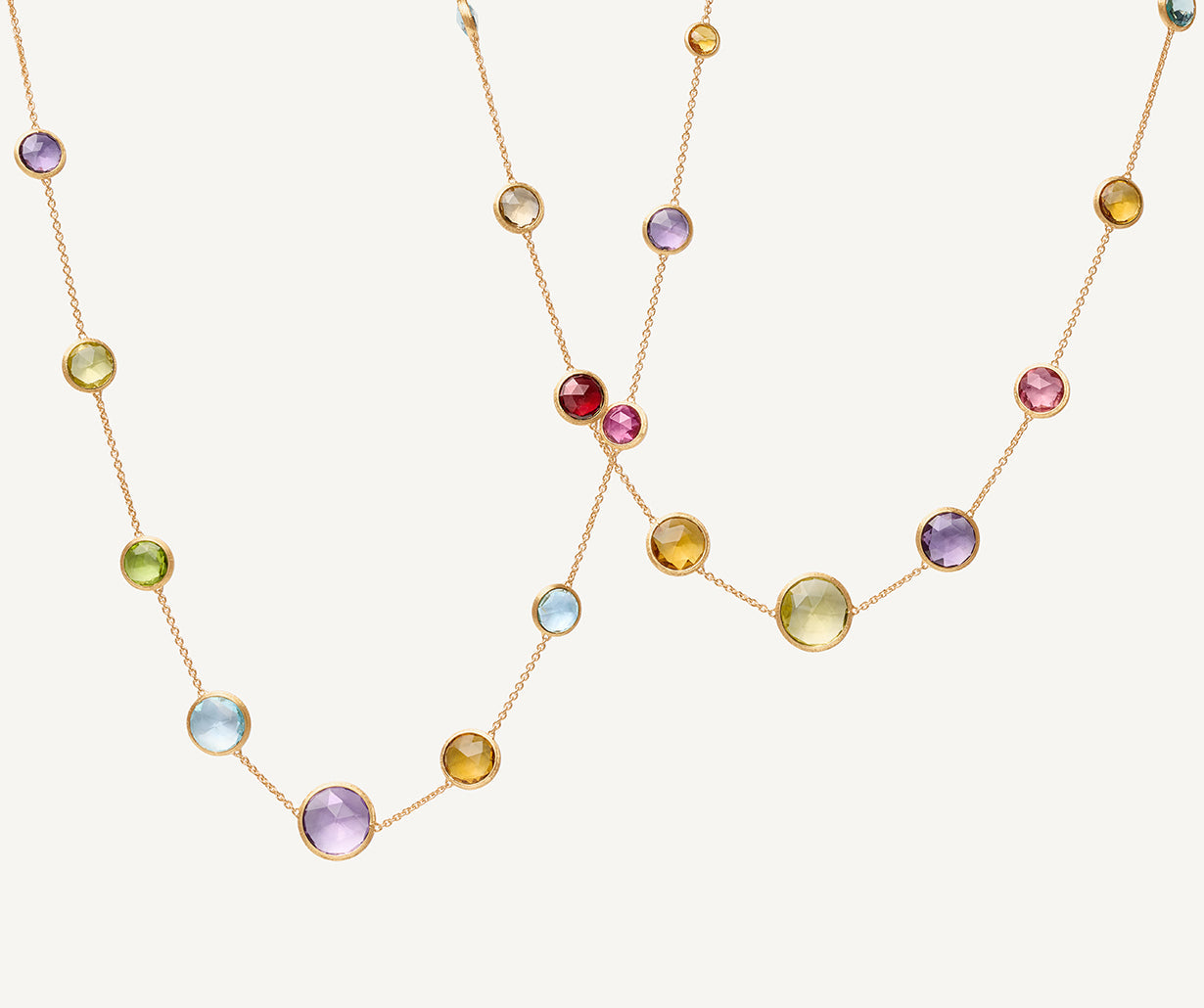 18K Yellow Gold Long Gemstone Necklace – Marco Bicego