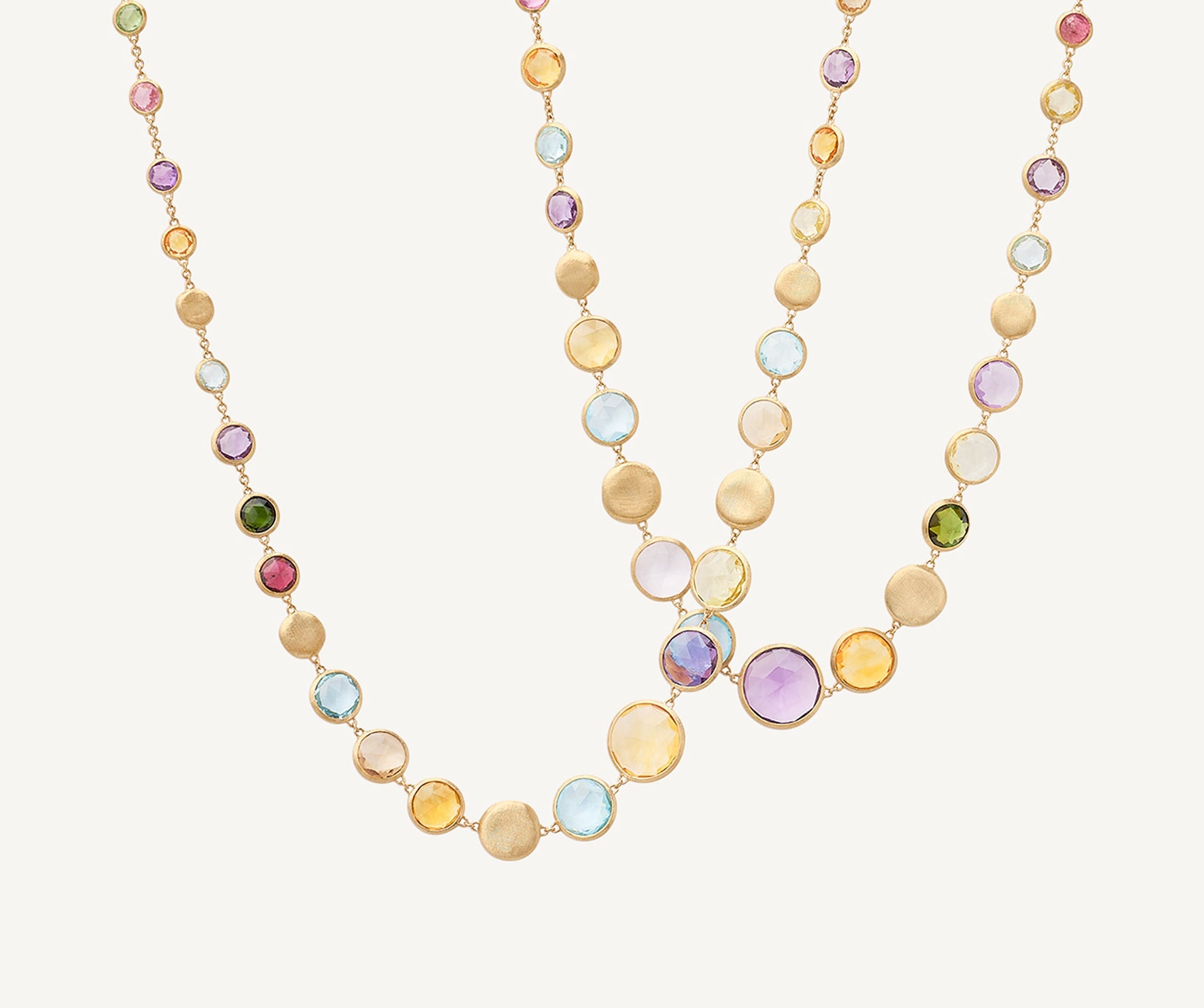 18K Yellow Gold Long Graduated Gemstone Necklace – Marco Bicego