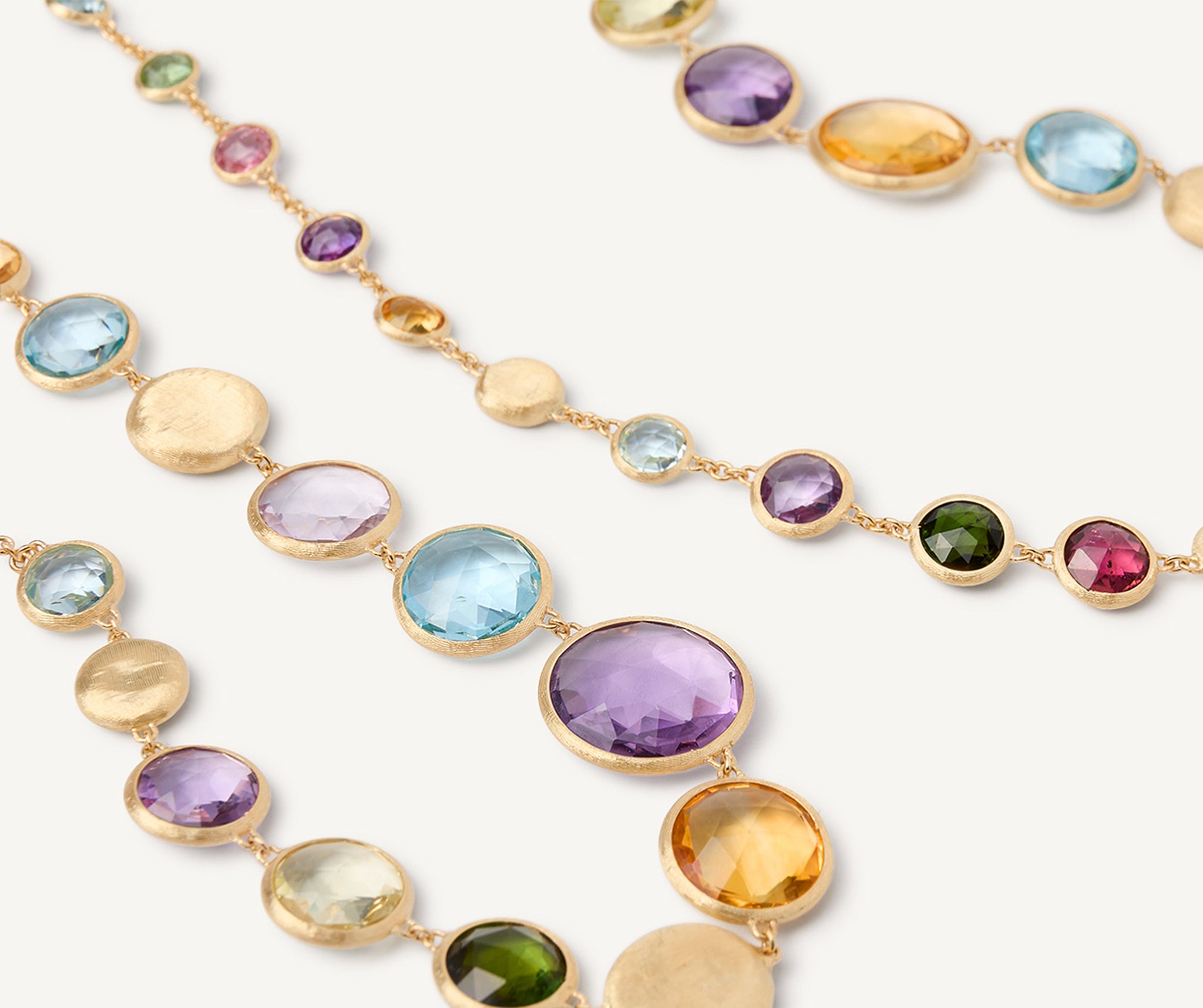 18K Yellow Gold Long Graduated Gemstone Necklace – Marco Bicego