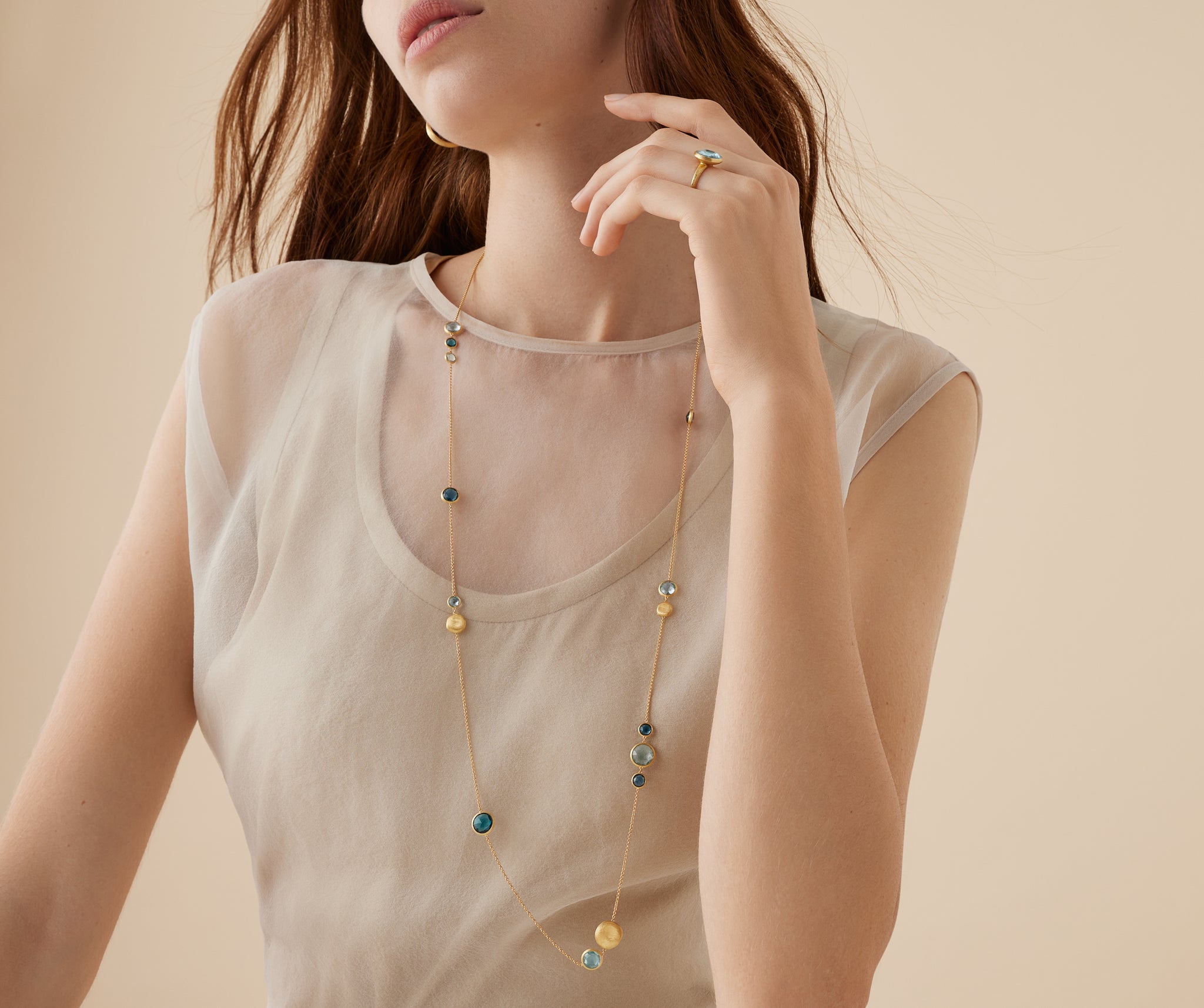 Meyo 7175  18K Yellow Gold Long Mixed Topaz Necklace – Marco Bicego