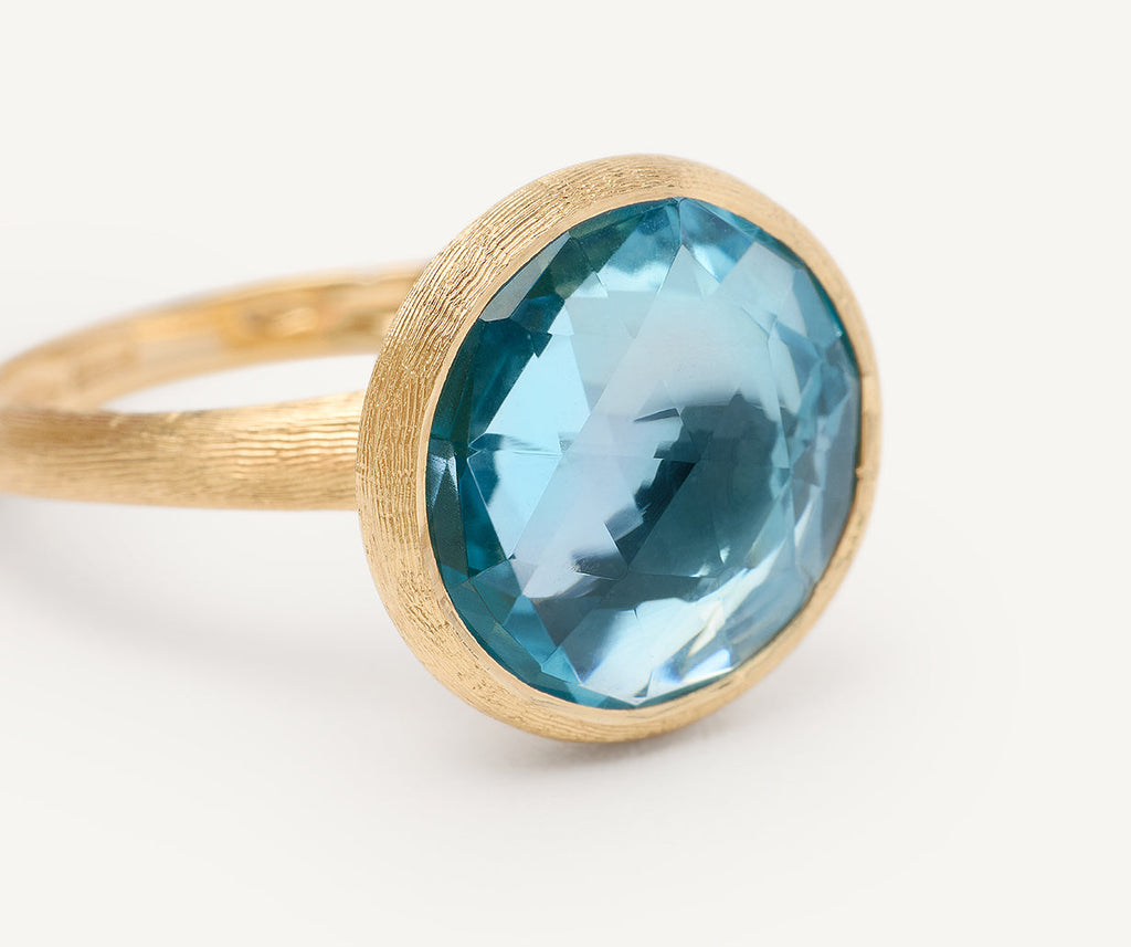 JAIPUR COLOR 18K Yellow Gold Medium Blue Topaz Ring
