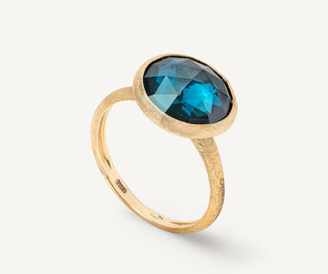 JAIPUR COLOR 18K Yellow Gold Medium London Blue Topaz Ring AB586_TPL01_Y_02