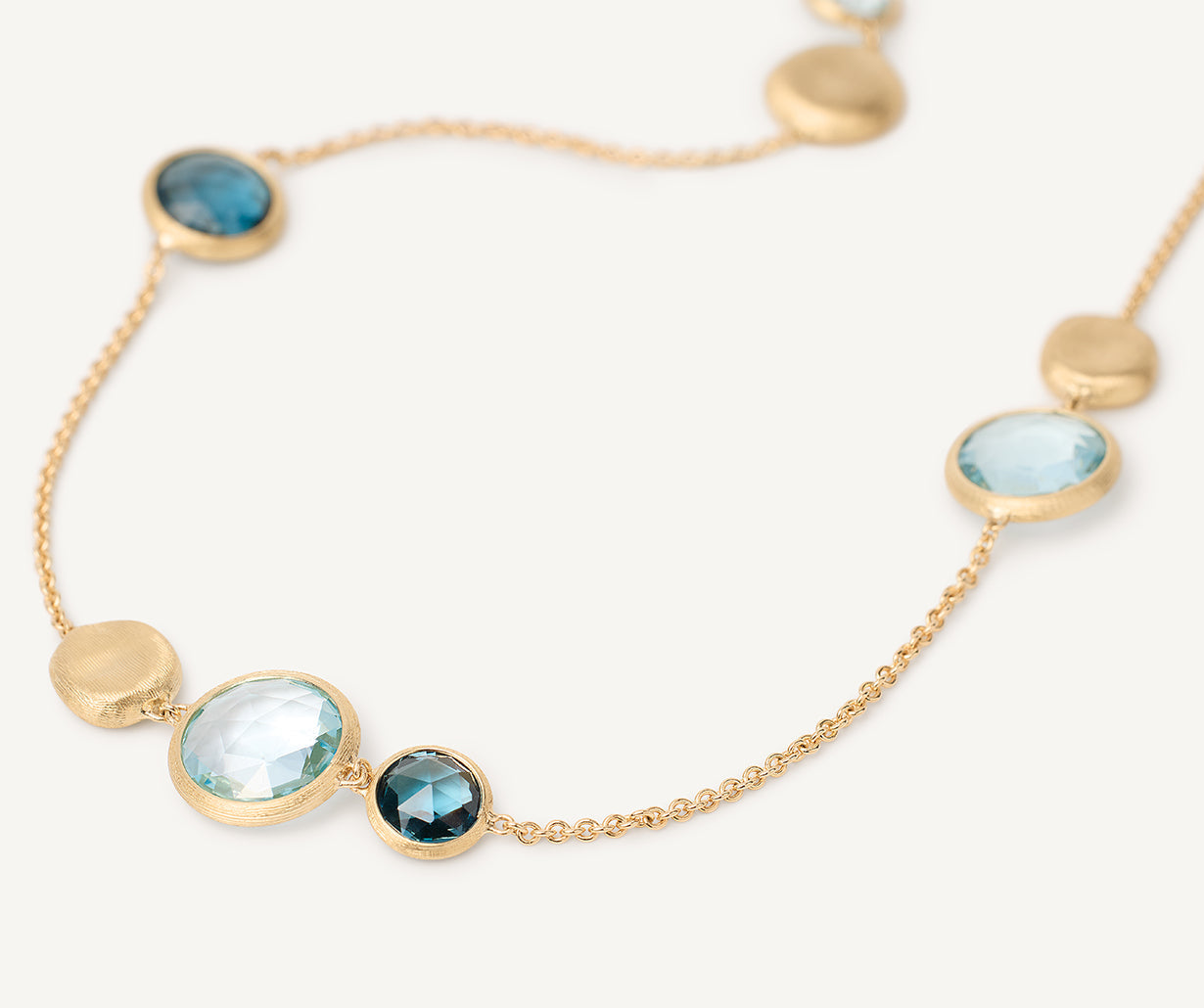 チェコ 18K Yellow Gold Mixed Topaz Necklace | Jaipur Color | Marco