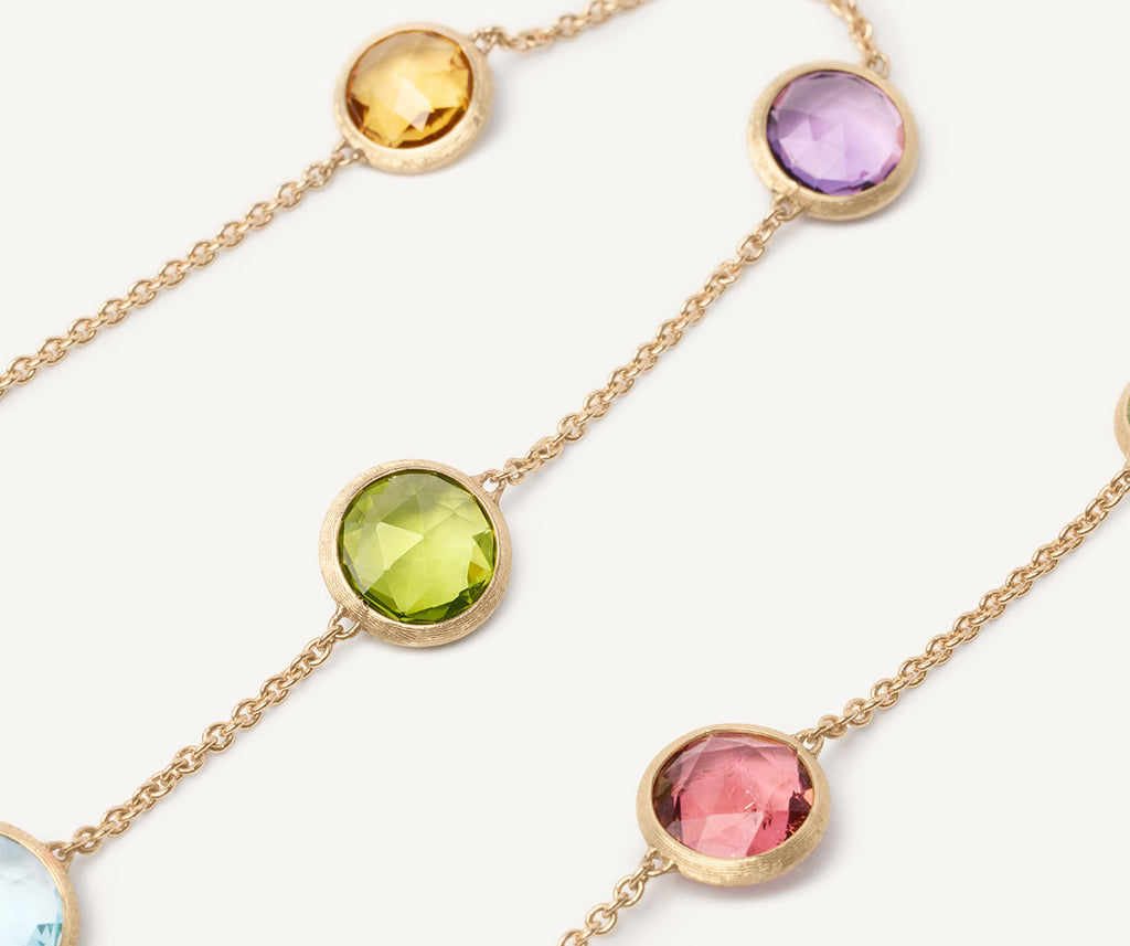 JAIPUR COLOR 18K Yellow Gold Short Gemstone Necklace CB2710_MIX01_Y_02