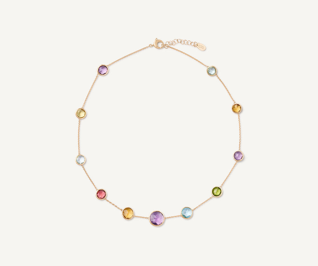 JAIPUR COLOR 18K Yellow Gold Short Gemstone Necklace CB2710_MIX01_Y_02