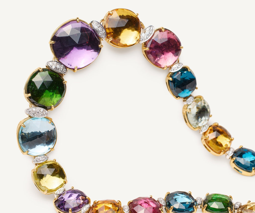 JAIPUR COLOR 18K Yellow Gold Statement Gemstone Collar with Diamonds CB2659-B_MIX323_YW_Q6