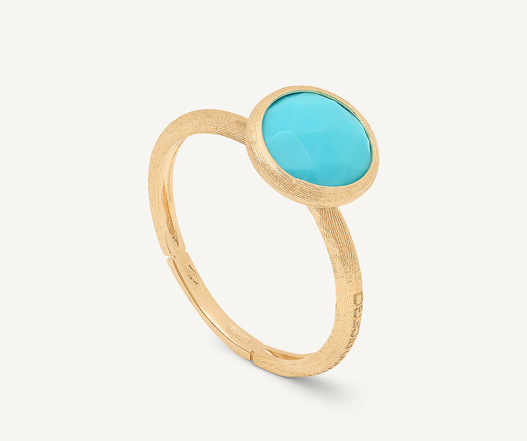JAIPUR COLOR 18K Yellow Gold Turquoise Stackable Ring AB632_TU01_Y_02