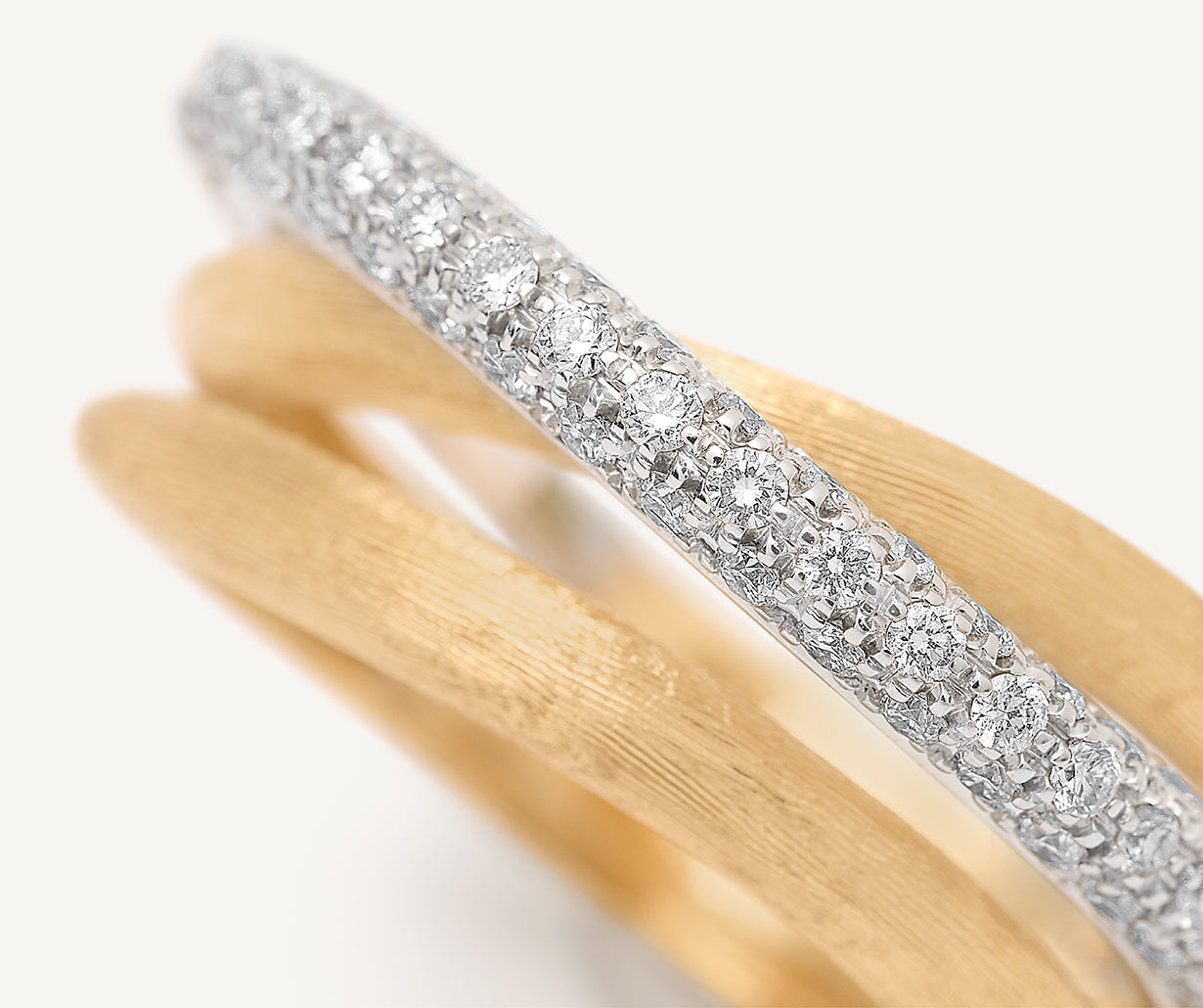 18K Yellow Gold 3-Strand Diamond Stackable Ring – Marco Bicego