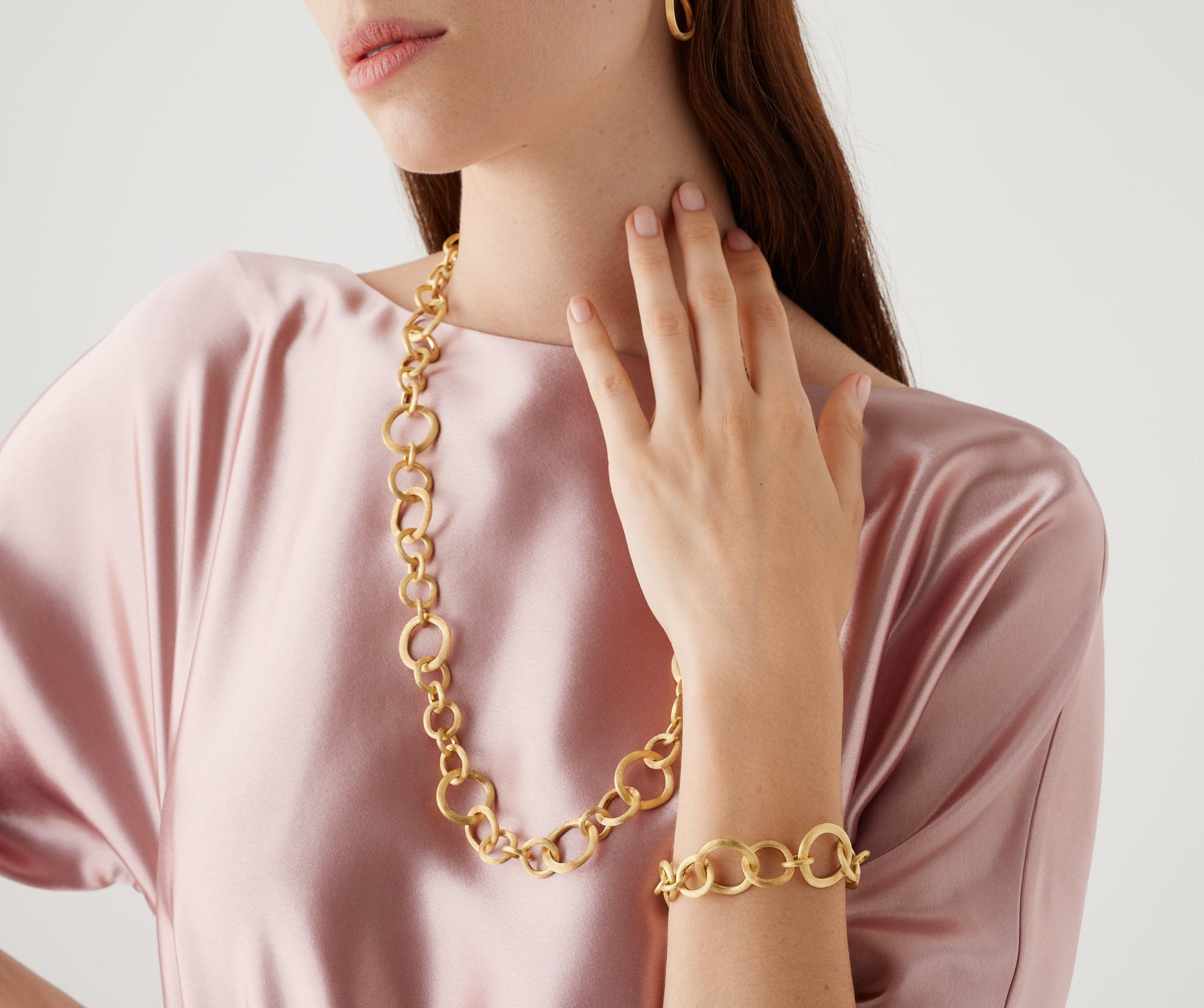 18K Yellow Gold Link Necklace, 36