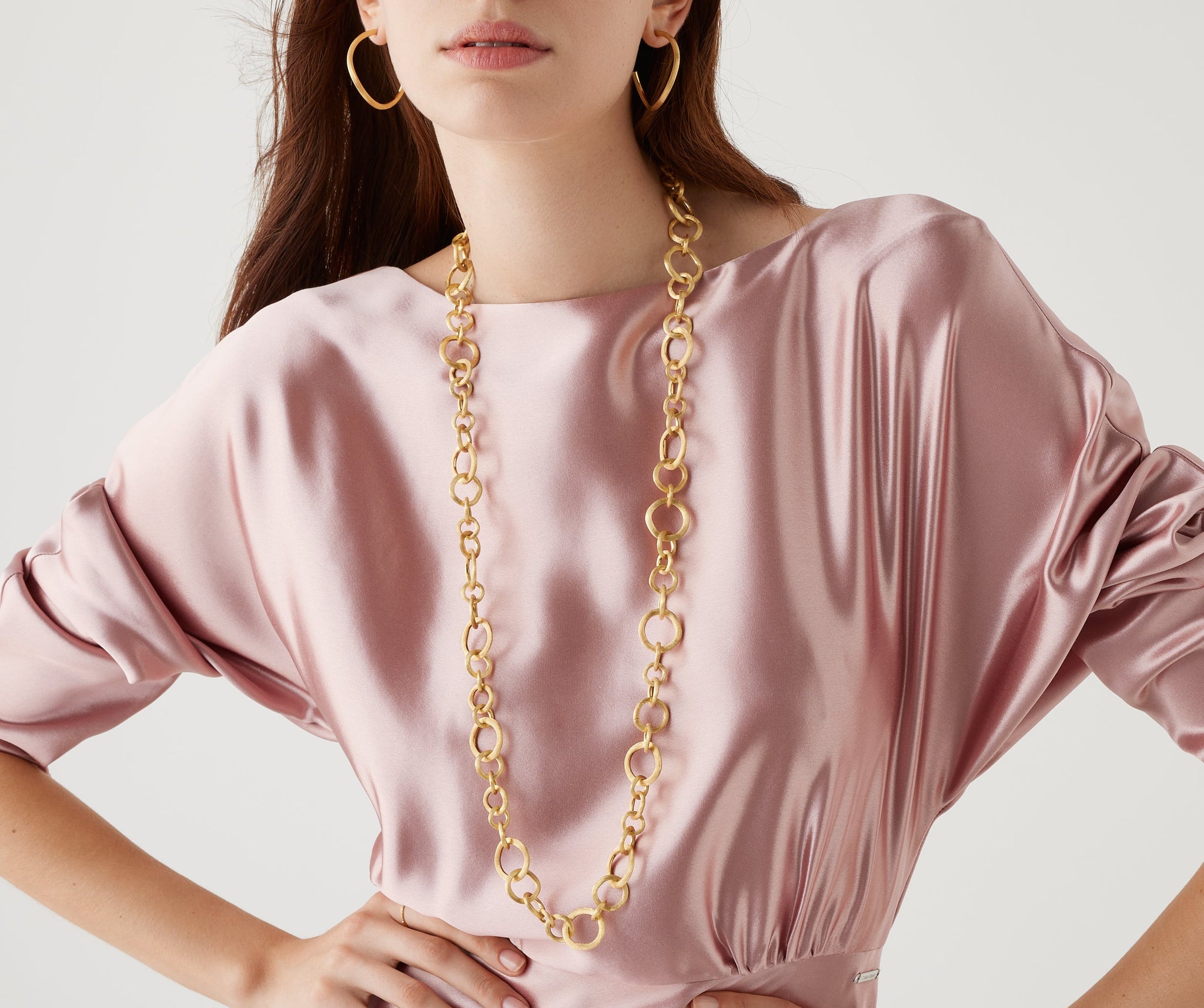 No.240 18k 14k 金無垢 金 ゴールド Gold 585 750 18K Yellow Gold Link Necklace, 36