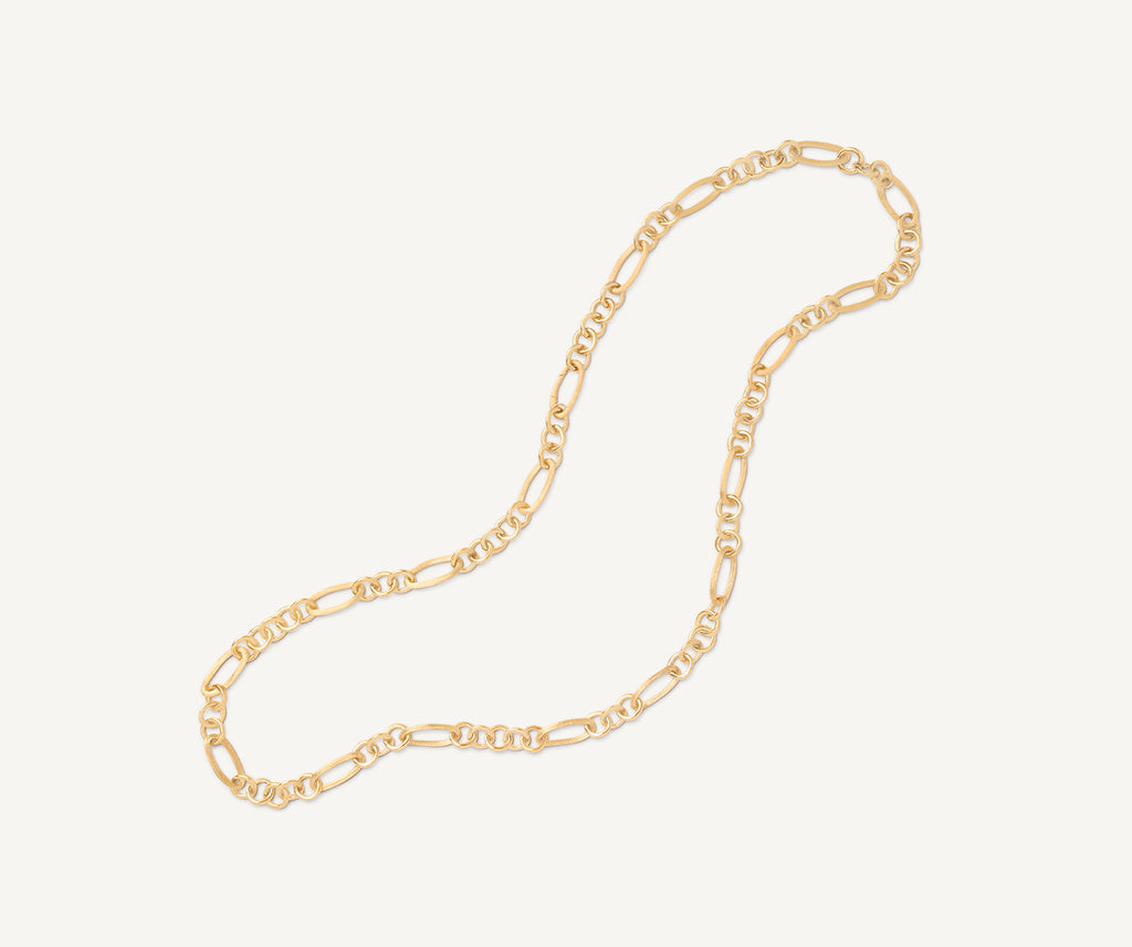 JAIPUR GOLD 18K Yellow Gold Convertible Link Necklace, Engraved & Polished CB2672__Y_LI