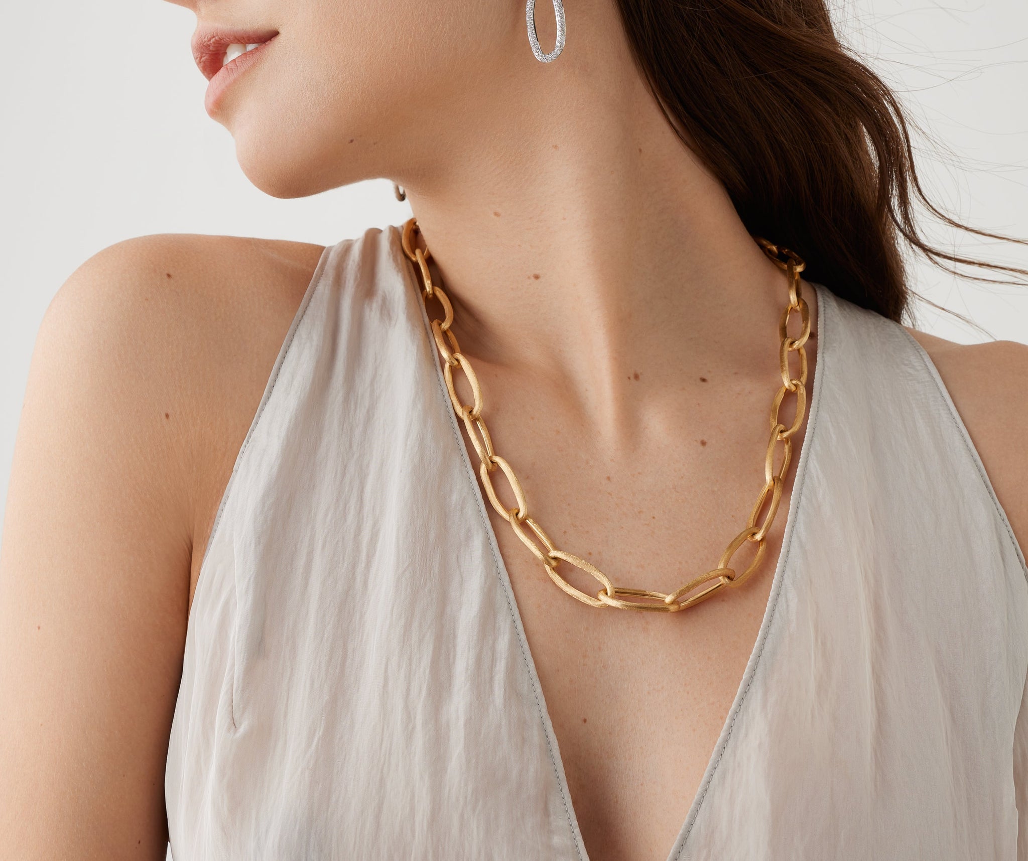 18K Yellow Gold Convertible Oval Link Lariat – Marco Bicego