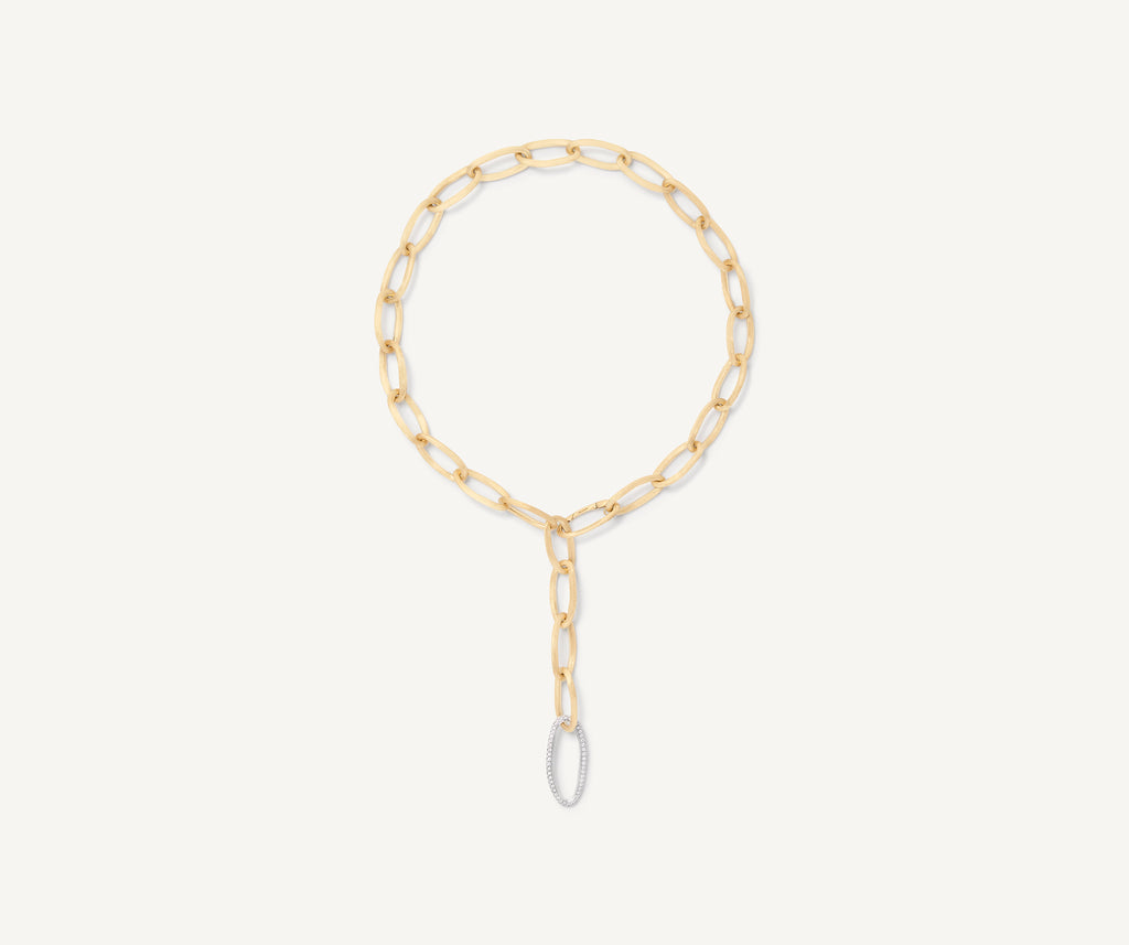 JAIPUR GOLD 18K Yellow Gold Convertible Oval Link Lariat With Pavé Diamonds CB2667_B_YW_Q6
