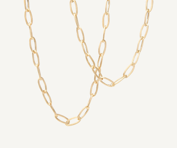 18K Yellow Gold Oval Link Necklace, 36