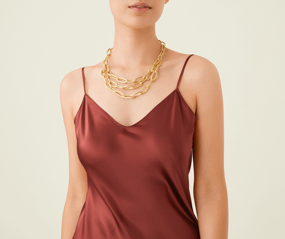 JAIPUR GOLD 18K Yellow Gold Convertible Oval Link Necklace CB2669__Y_02