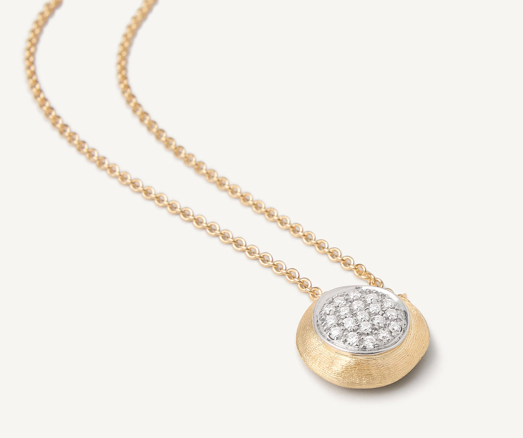 JAIPUR GOLD 18K Yellow Gold Diamond Pavé Disk Pendant CB1809_B_YW_Q6