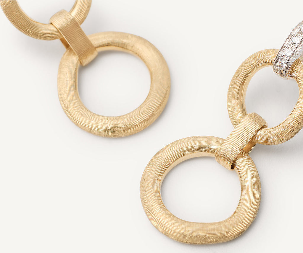 JAIPUR GOLD 18K Yellow Gold Double Drop Earrings with Diamonds OB1759_B_YW_Q6