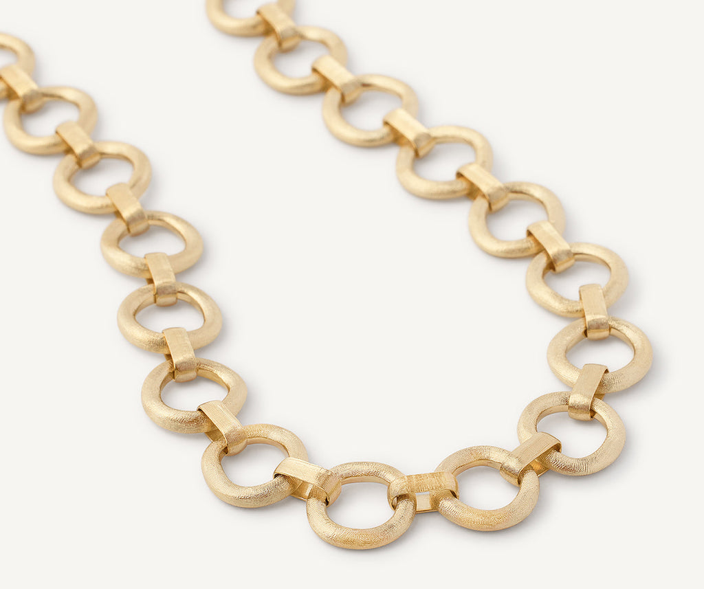 JAIPUR GOLD 18K Yellow Gold Flat Link Collar Necklace CB2609__Y_02