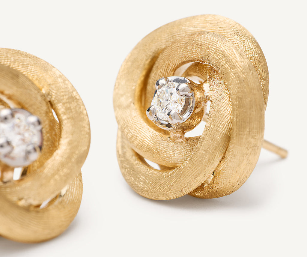 JAIPUR GOLD 18K Yellow Gold Floral Studs With Diamonds OB1841_B_YW_Q6