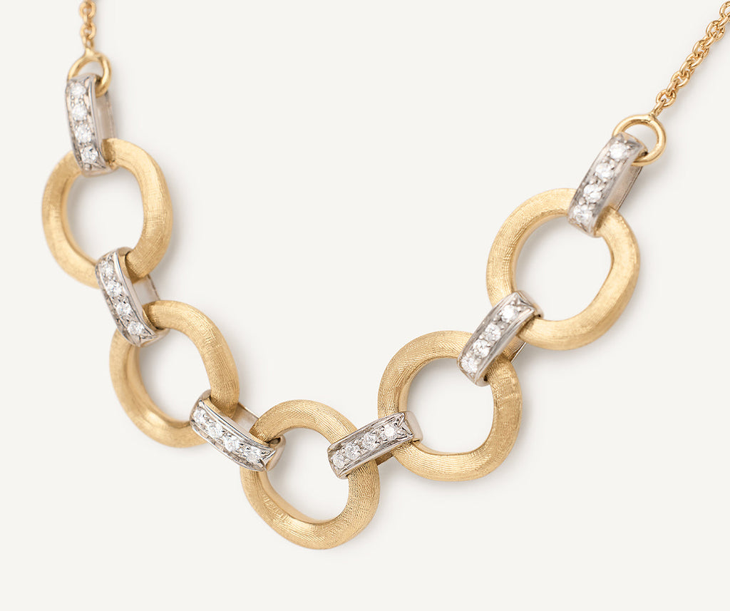 JAIPUR GOLD 18K Yellow Gold Four Link Diamond Half Collar Necklace CB2706_B_YW_Q6