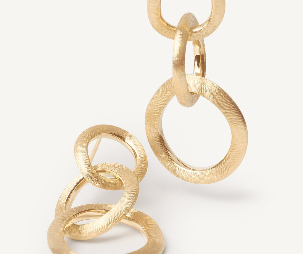 JAIPUR GOLD 18K Yellow Gold Link Drop Earrings, Long OB940-P__Y_02