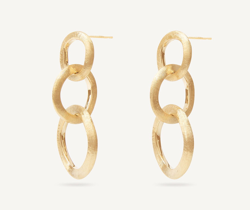 JAIPUR GOLD 18K Yellow Gold Link Drop Earrings, Long OB940-P__Y_02