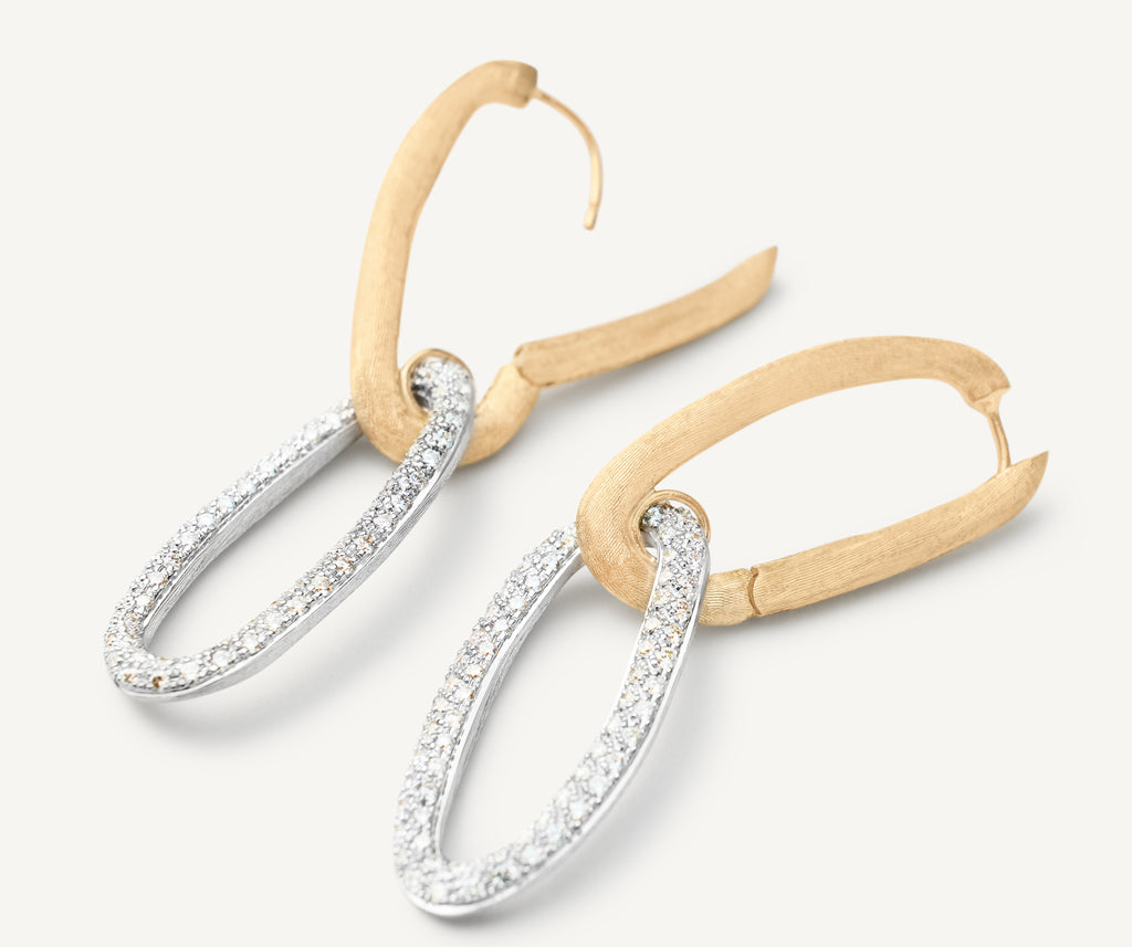 JAIPUR GOLD 18K Yellow Gold Link Drop Earrings With Diamonds OB1809-C_B_YW_Q6