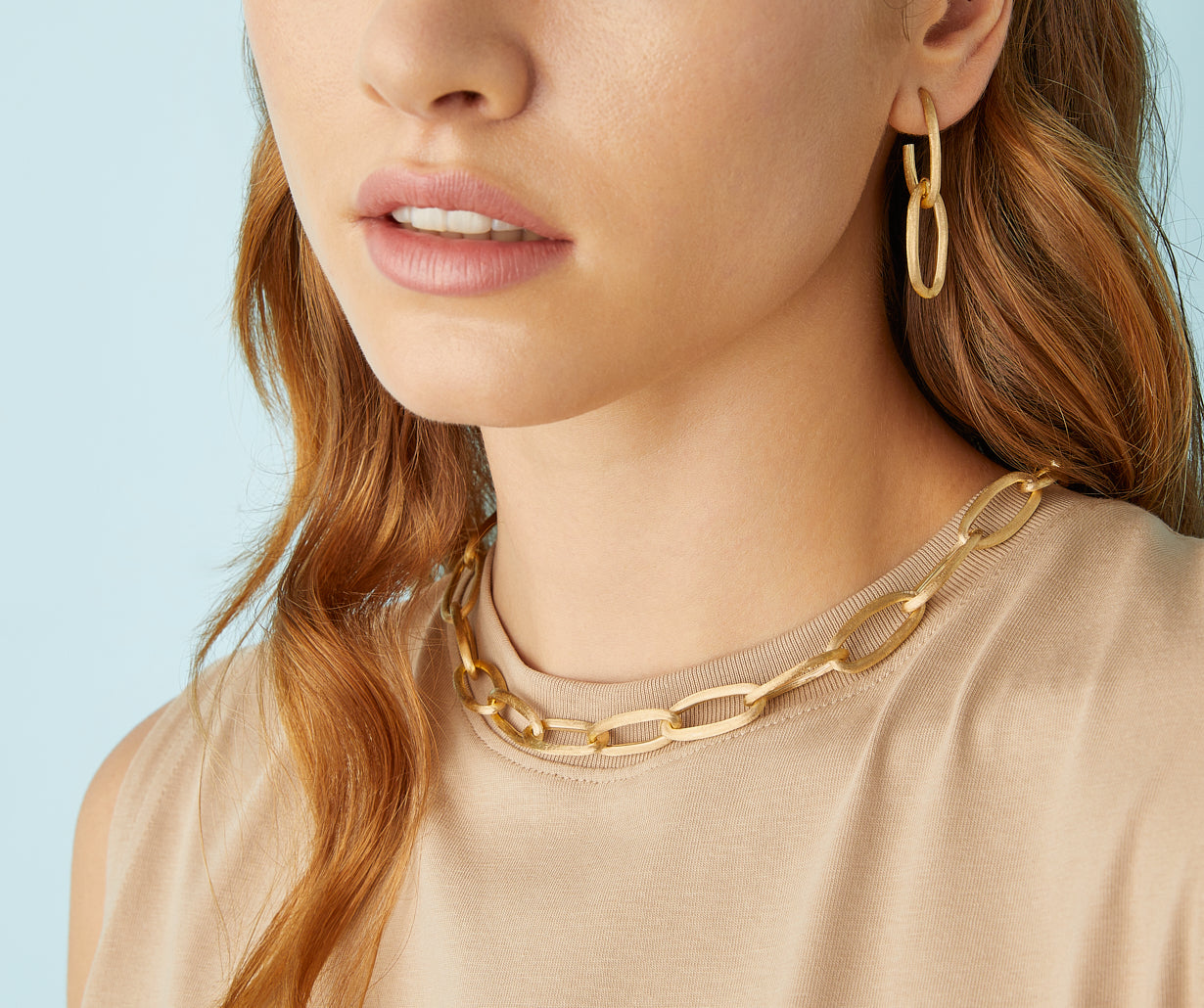 18K Yellow Gold Oval Link Necklace – Marco Bicego