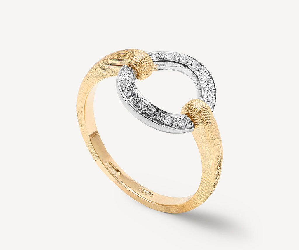 JAIPUR GOLD 18K Yellow Gold Stackable Diamond Circle Ring