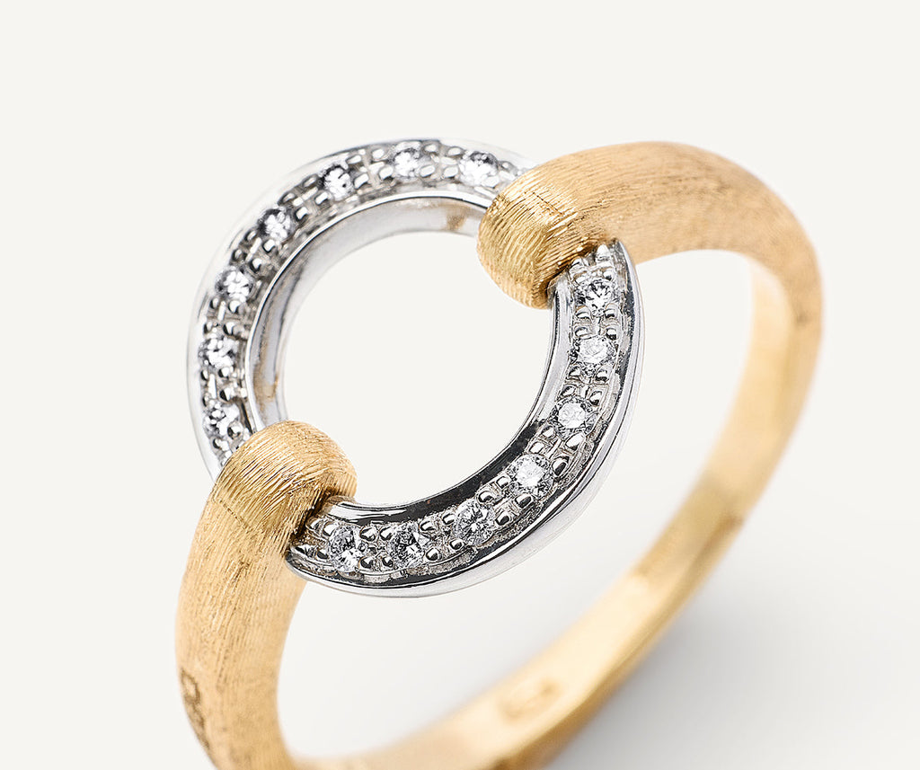 JAIPUR GOLD 18K Yellow Gold Stackable Diamond Circle Ring