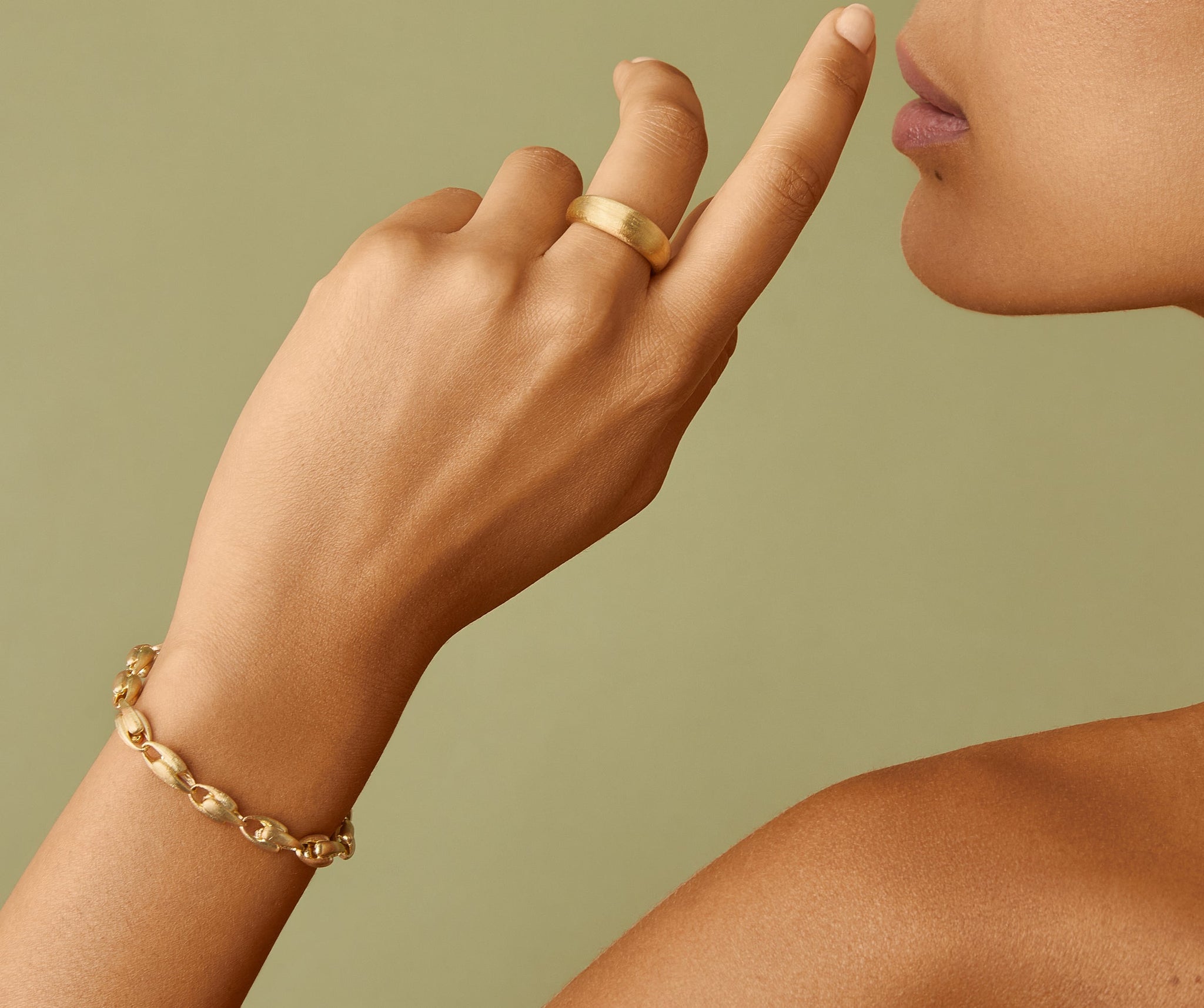 No.240 18k 14k 金無垢 金 ゴールド Gold 585 750 18K Yellow Gold Small Link Bracelet, 7.5