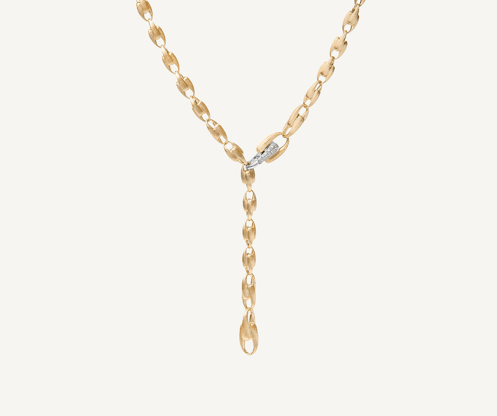 LUCIA 18K Yellow Gold Small Link Lariat With Diamond Clasp CB2443_B_YW_Q6