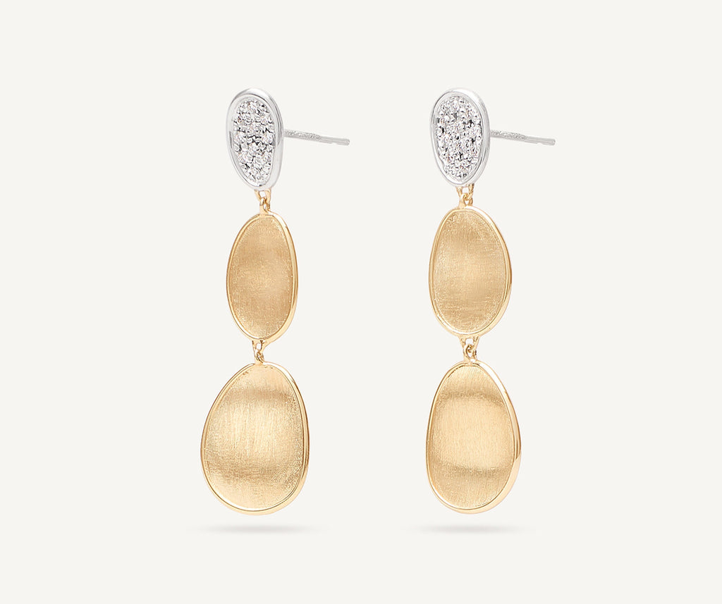 LUNARIA 18K Yellow Gold 3-Drop Earrings With Diamonds, Small OB1749_B_YW_Q6