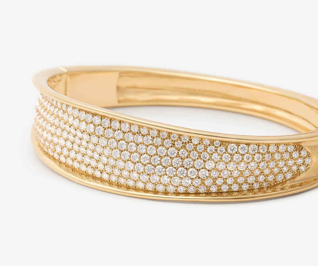 LUNARIA 18K Yellow Gold and Diamond Pavé Bangle SB123_B_Y_02