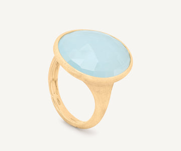 LUNARIA 18K Yellow Gold Aquamarine Cocktail Ring