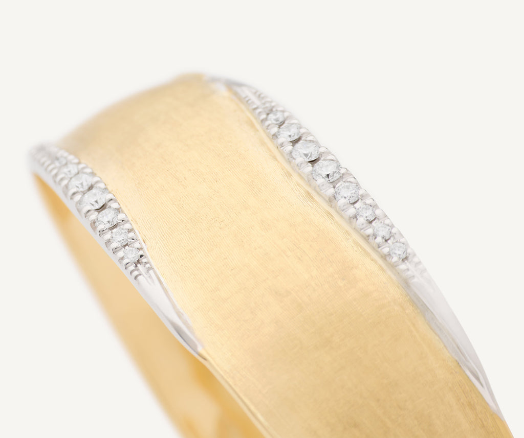 LUNARIA 18K Yellow Gold Bangle With Diamond Pavé, Medium-Width SB124_B_YW_Q6