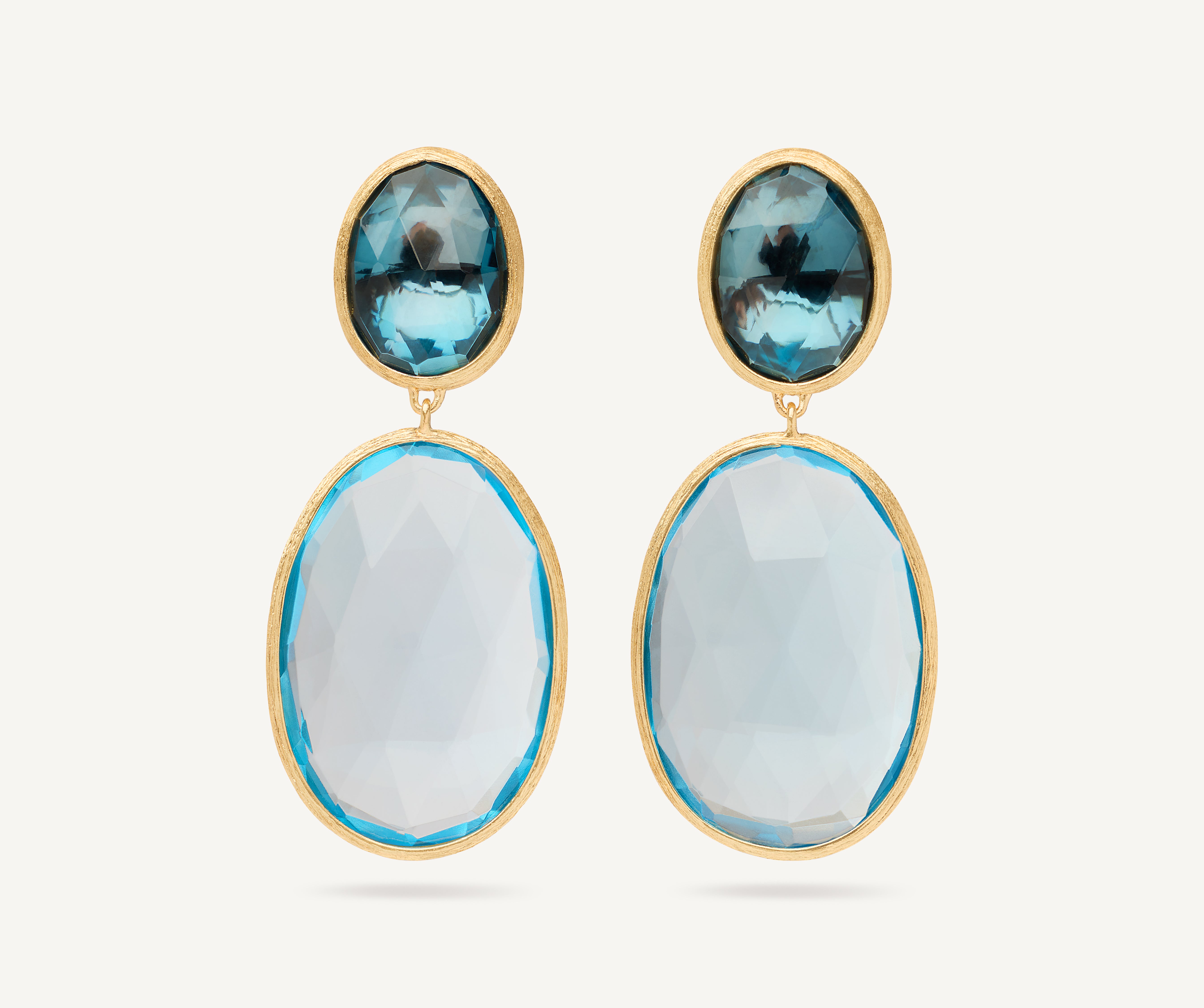 エルジー　青口ゴールド　#200 90g 18K Yellow Gold Blue Topaz Earrings, 1.2