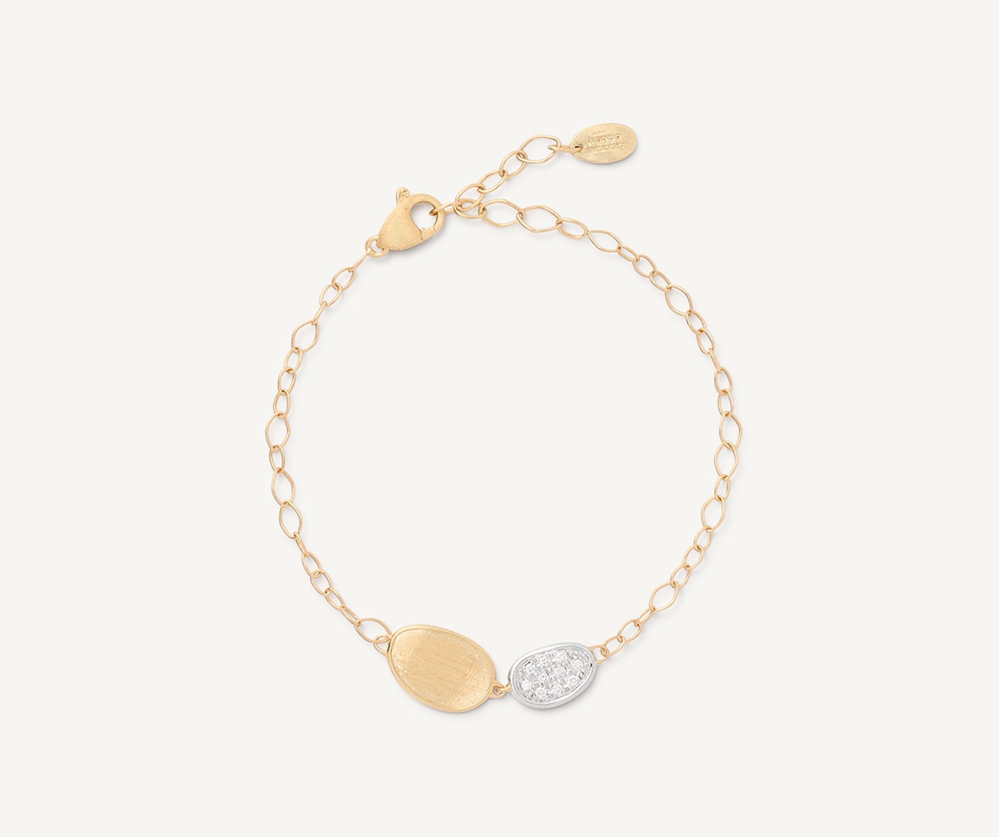 18K Yellow Gold Petal Bracelet with Diamonds, 6.25