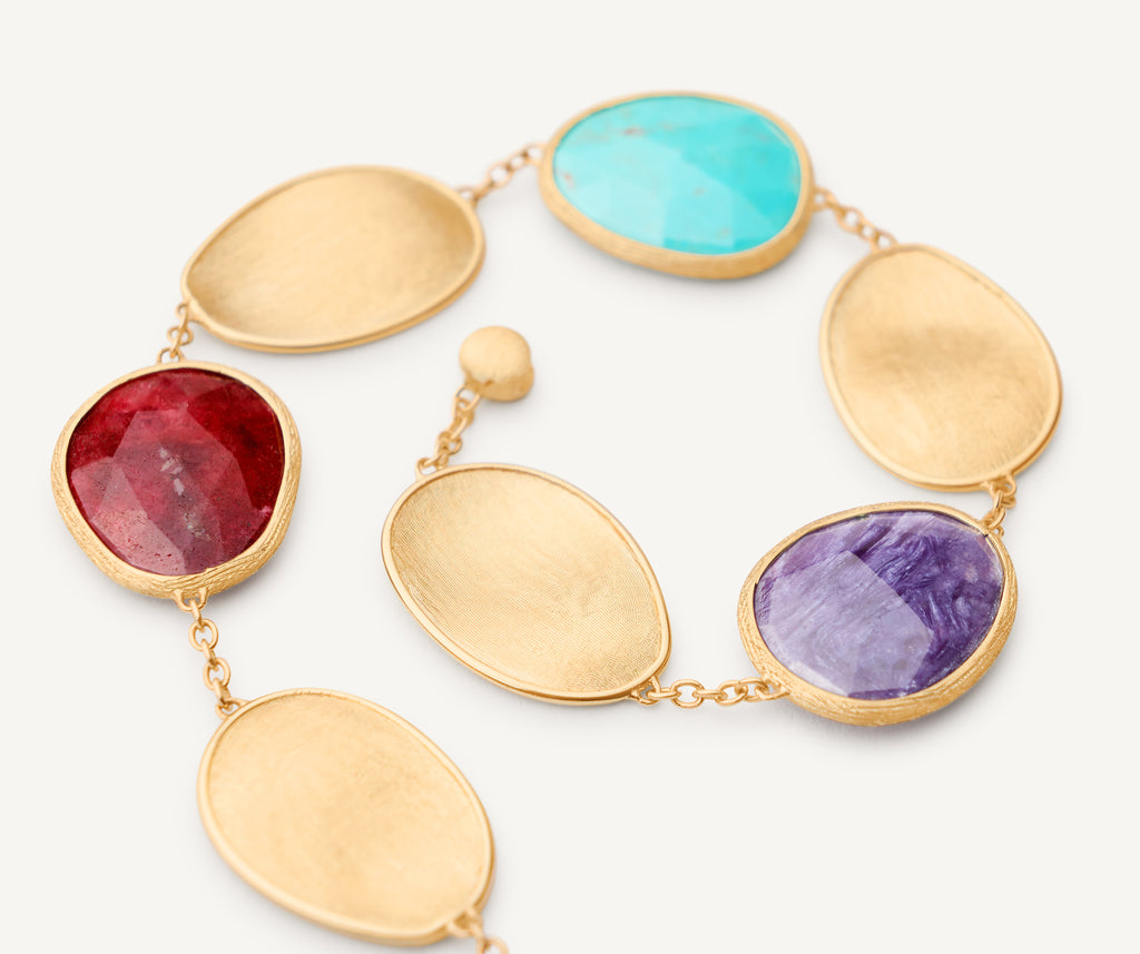 LUNARIA 18K Yellow Gold Bracelet with Thulite, Turquoise and Charoite BB2099_MIX2_Y_02