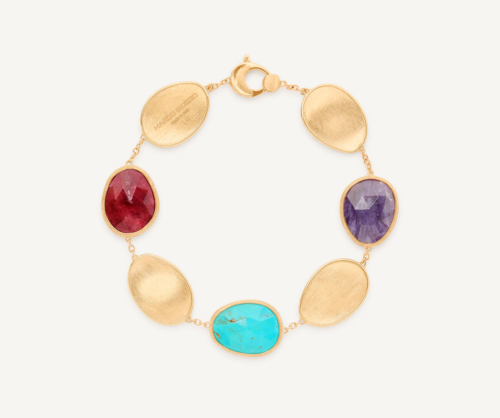 LUNARIA 18K Yellow Gold Bracelet with Thulite, Turquoise and Charoite BB2099_MIX2_Y_02