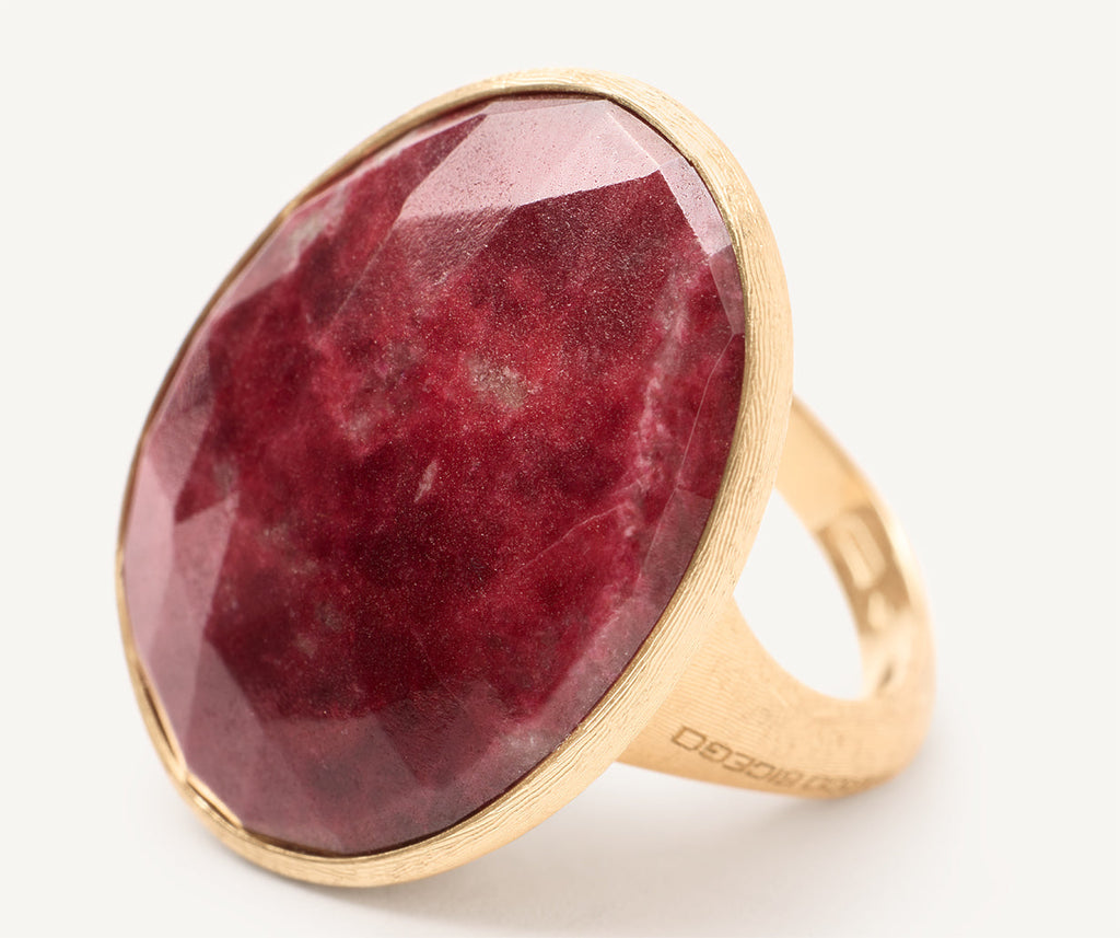 LUNARIA 18K Yellow Gold Cocktail Ring With Thulite