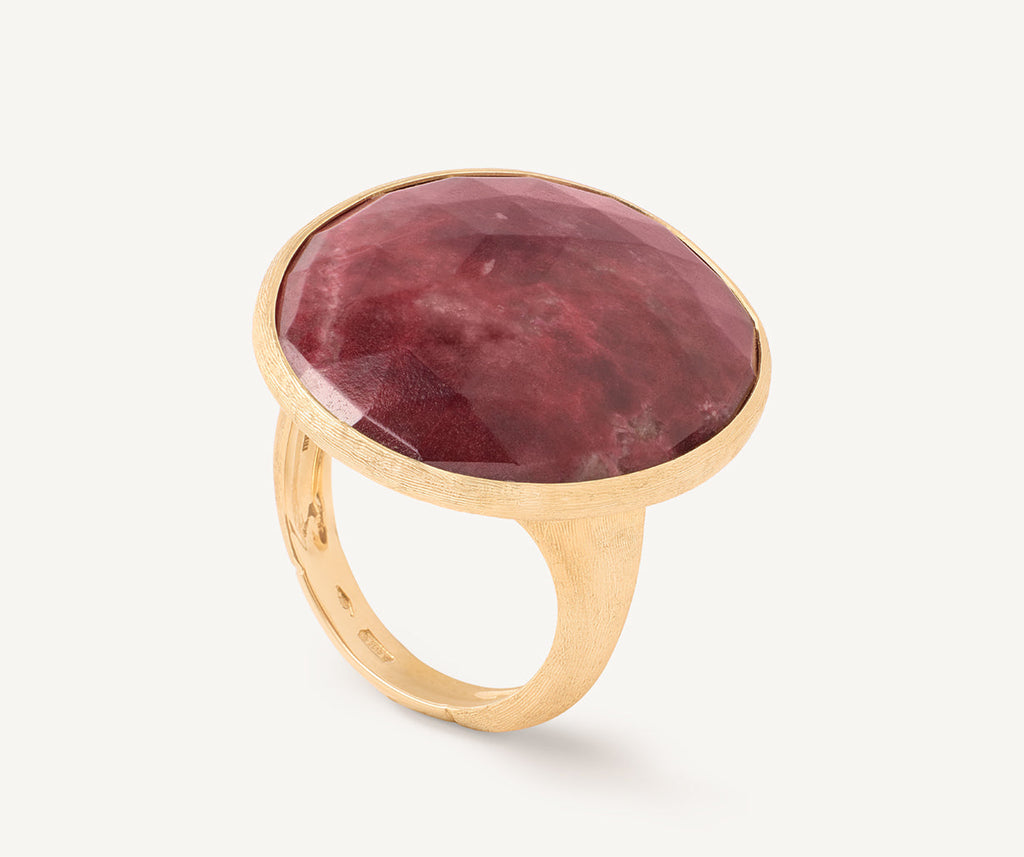 LUNARIA 18K Yellow Gold Cocktail Ring With Thulite