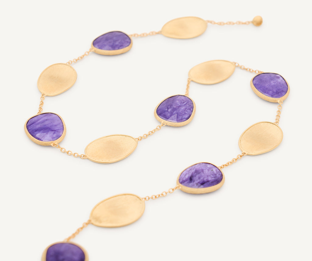 LUNARIA 18K Yellow Gold Collar Necklace with Charoite CB2099_CIA01_Y_02